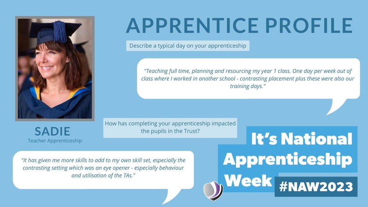Today we hear from Sadie who has completed her Teacher Apprenticeship, explaining a day in her life during her apprenticeship and the positives that have come from doing it #skillsforlife
