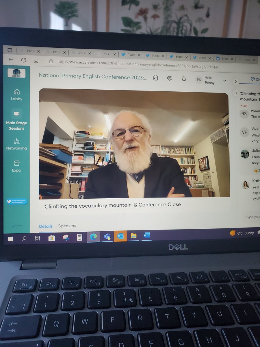 mrspennyslater's tweet photo. This feels very special! Our key note speaker, David Crystal 😮
#WordUtopia 
@HertsEnglish https://t.co/4o51tU4GB9