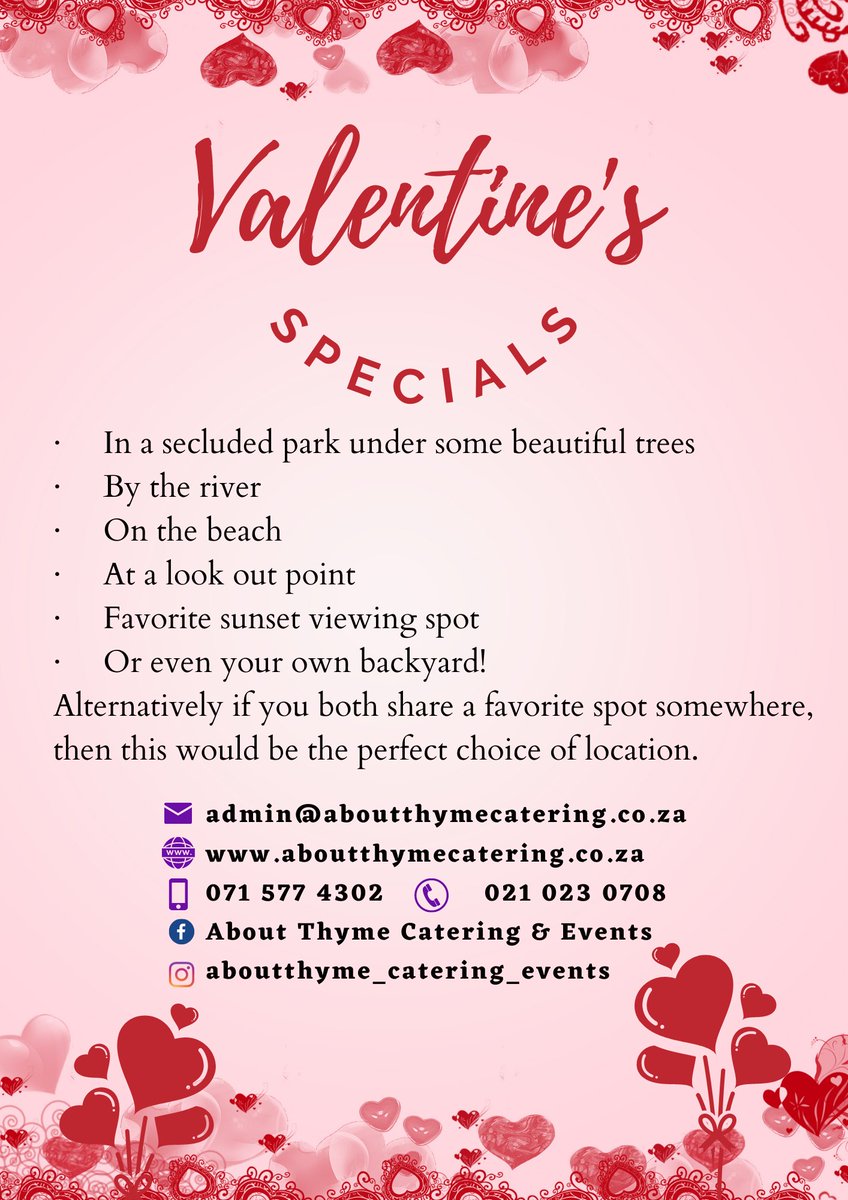 abt_Thyme's tweet photo. Valentines specials that will blow them away. #foodie #catering #valentines #SONA2023 https://t.co/IqneujVk0D