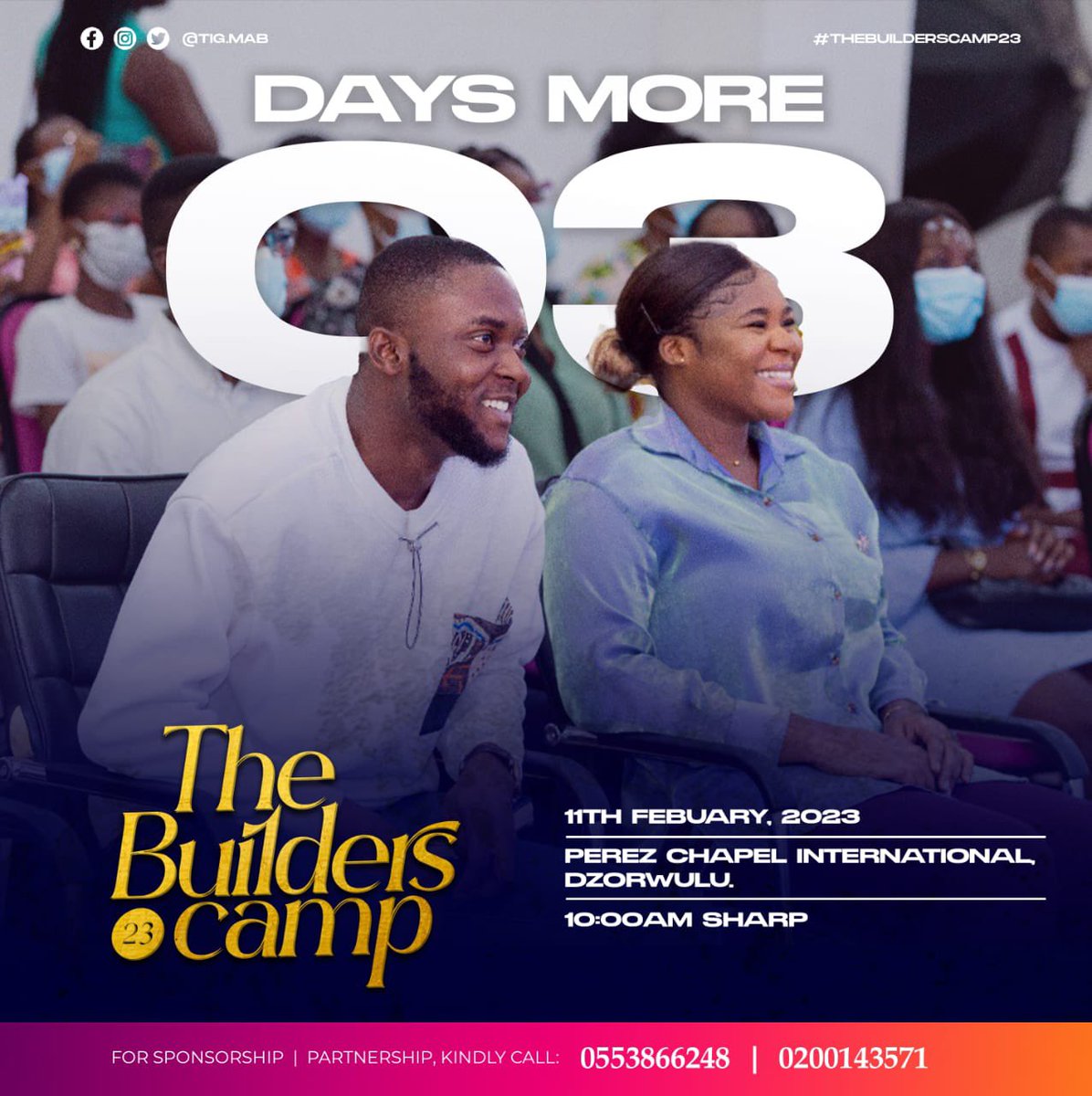 tig_mab's tweet photo. We can't wait anymore‼️We are confident of mighty and strange manifestations of God's Spirit. Let your heart be open. Break the resistance....Be There‼️. #Thebuilderscamp #11thFeb❤🔥 https://t.co/LKNtBXtuPu
