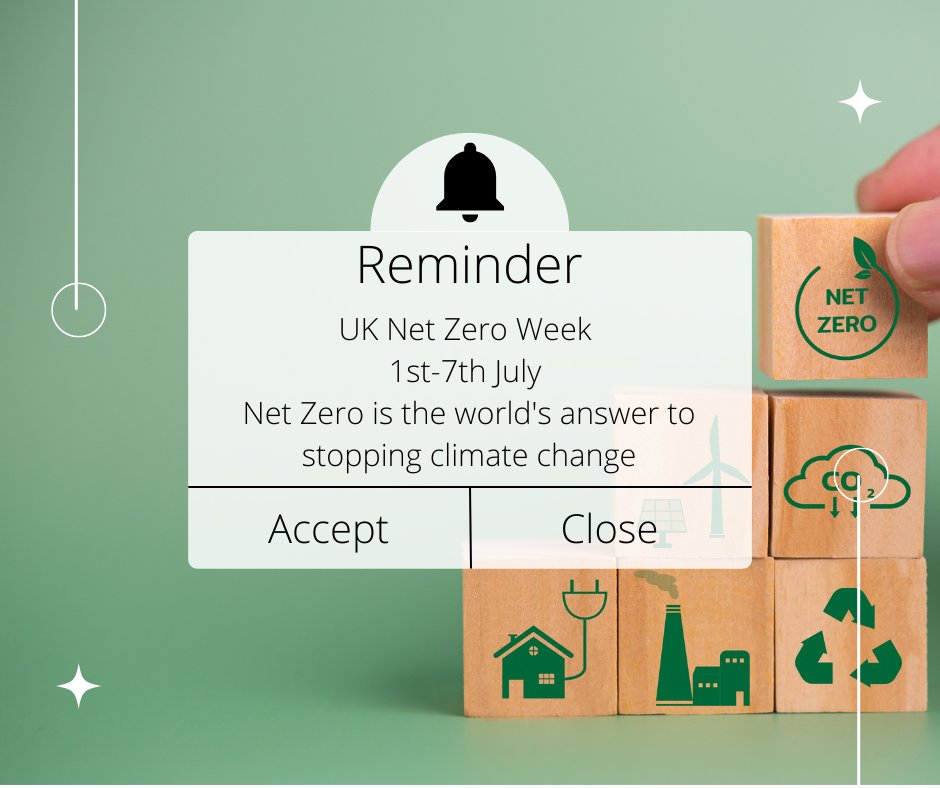 A week to go until UK Net Zero Week🌎💚
@EastAyrshire @netzeroweek 
Set your reminders and get involved!! 
#CleanGreenEastAyrshire #eventreminders #ClimateEmergency #NetZeroWeek
