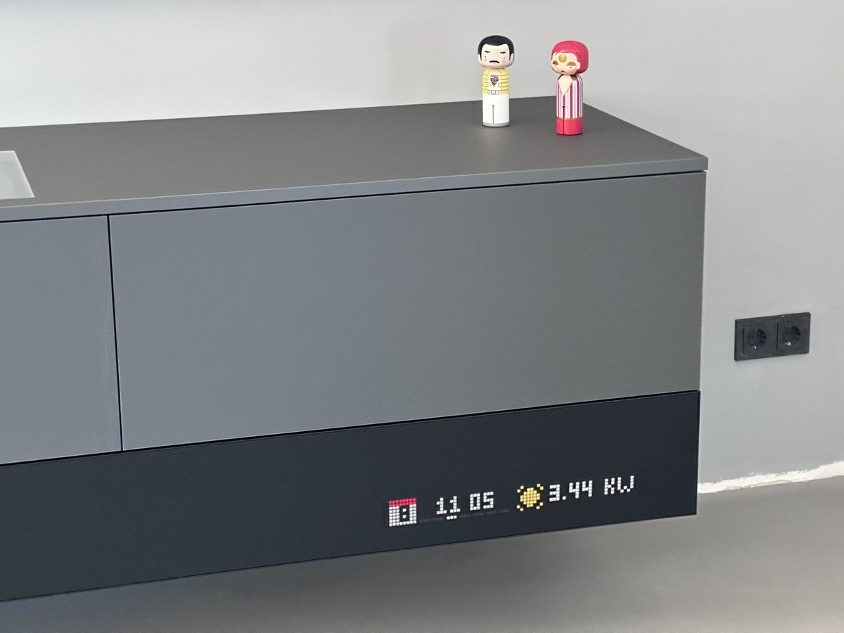 My new Sideboard <a href="/getlametric/">LaMetric</a> <a href="/SolarEdgePV/">SolarEdge</a> #smarthome #photovoltaik #homeassistant