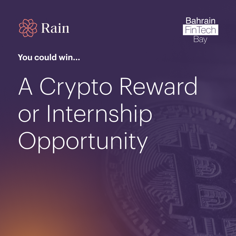 FinTechBay's tweet photo. The Crypto Trade Challenge, held in partnership with Rain, offers a valuable prize for the winning team, including a crypto reward and internship opportunities.
Apply now:
https://t.co/Xe2qvqRqiV
#FinTech #FinTechBay #Bahrain #Crypto #Trading #CryptoAssets #RainManagement https://t.co/pUFGkso2fV