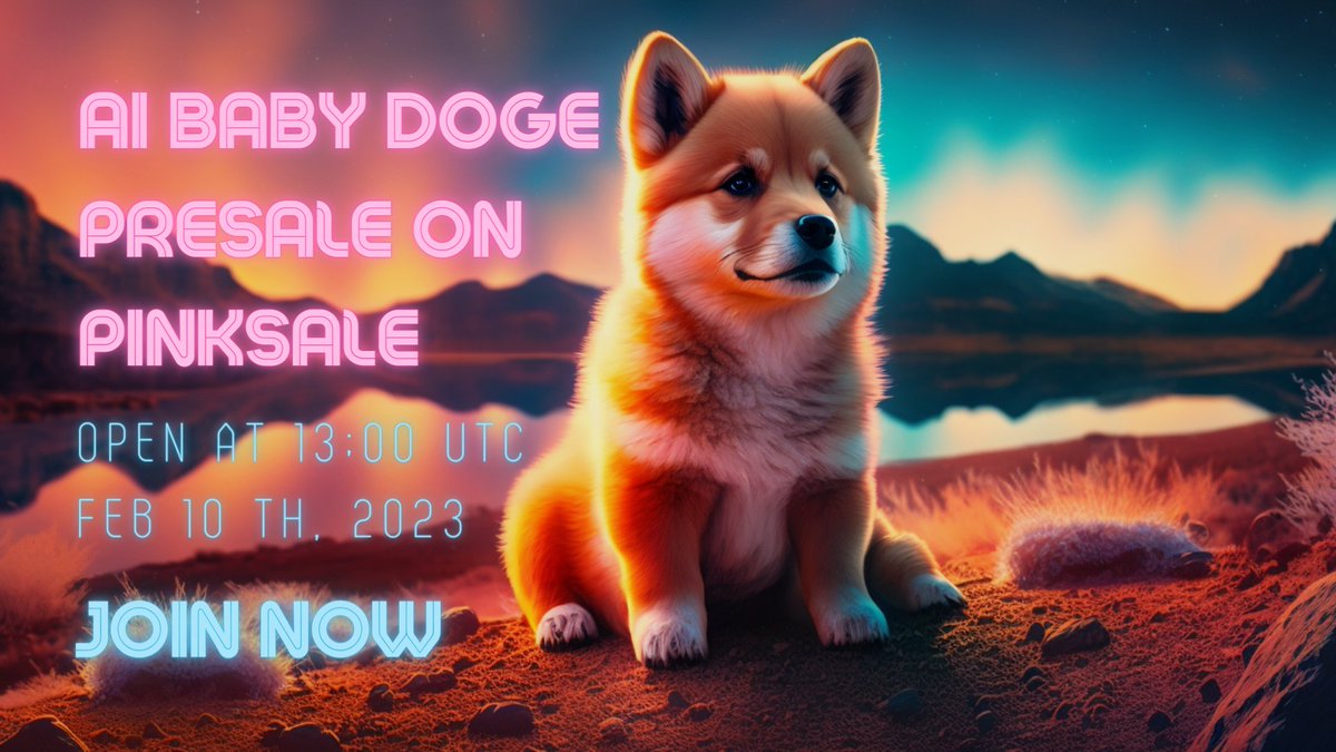 🐶 AIBABYDOGE Presale On Pinksale 🐶

🦴 $AIBABYDOGE Presale: pinksale.finance/launchpad/0xc0…

⏰ 13:00 UTC Feb, 10th 2023 to 13:00 UTC Feb, 11th 2023

🦴Miss BABYDOGE??? don't worry because AI BABY DOGE's hereI 
🦴 KYC 🦴 AUDIT 🦴 RENOUNCE 
🦴 DAPPS coming soon