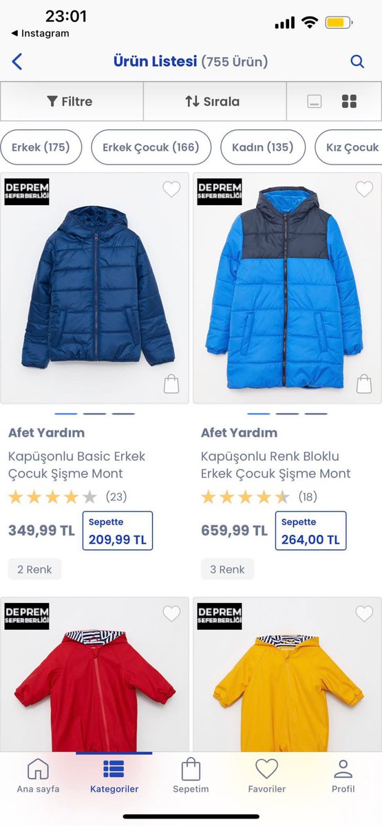 LcWaikikiden şöyle bir bildirim geldi. Afet yardım olarak etiketlenmiş indirimli Battaniyeler , montlar vb. Gerekli eşyaları alıp kendi adresinizi seçseniz bile afadın koordine ettiği yerlere yollanacak.
#afad #AFADKahramanmaras #kahranmaras #deprem