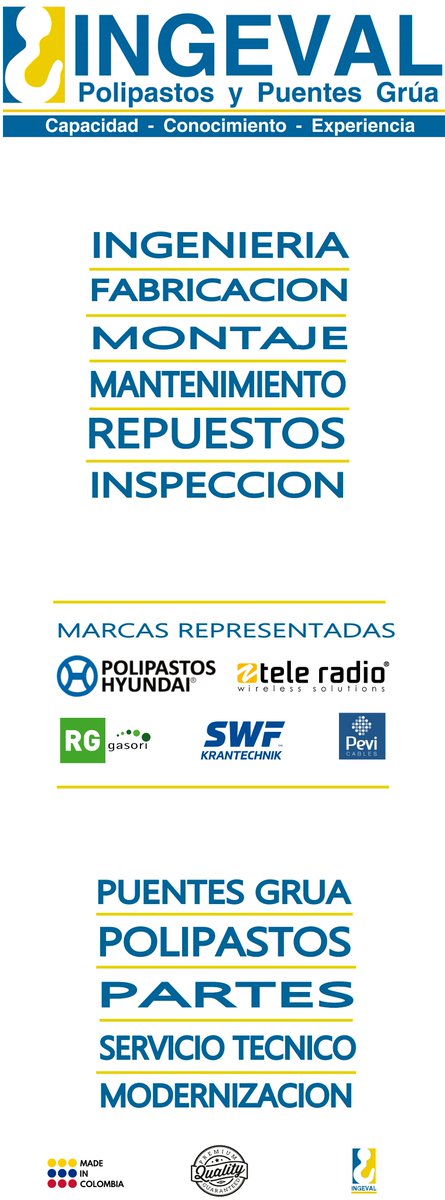 ppg_ingeval's tweet photo. Somos una compañía del sector industrial especializada en el cálculo, diseño, fabricación, montaje y puesta en marcha de puente grúas.

Servicio técnico especializado, mantenimiento, asesoría y/o consultoría, inspección y certificación de puente grúas y sus componentes. https://t.co/GbmvYgOzUF