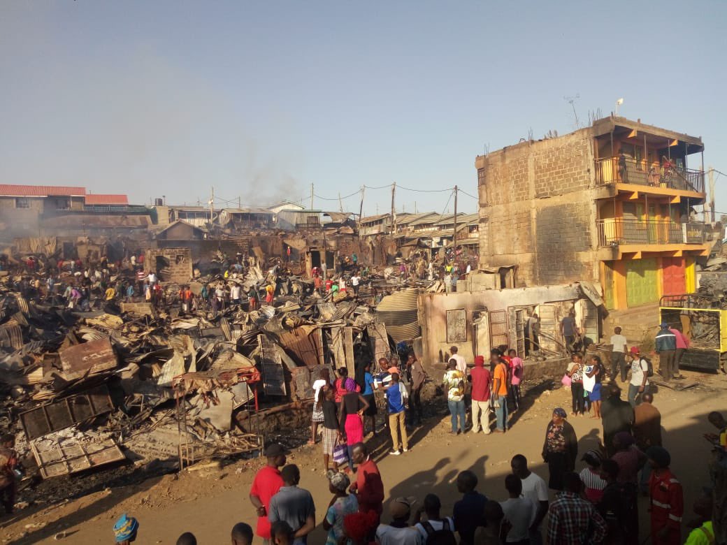 Fire incidences continue to rob us of our livelihood in Kibra. This is Laini Saba in Kibra on Monday 06.02.2023 #Emergency #fire