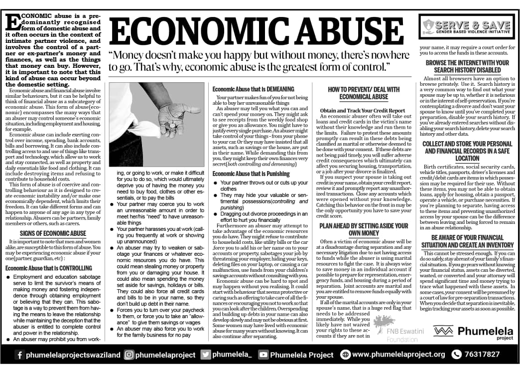 In todays paper @Phumelela_ #endgbv #economicabuse #awareness