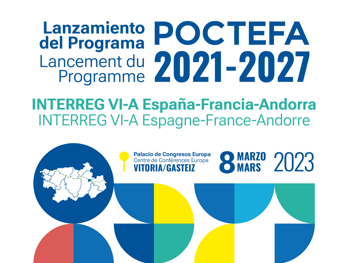 InterregPOCTEFA's tweet photo. 📢📬Un mois ! 🔜Les inscriptions pour l'événement de lancement du Programme #INTERREG #POCTEFA 2021-2027 🇪🇺 le 8 mars à Vitoria-Gasteiz sont désormais ouvertes: https://t.co/AGYhReZHPV https://t.co/77UkA3BtWn