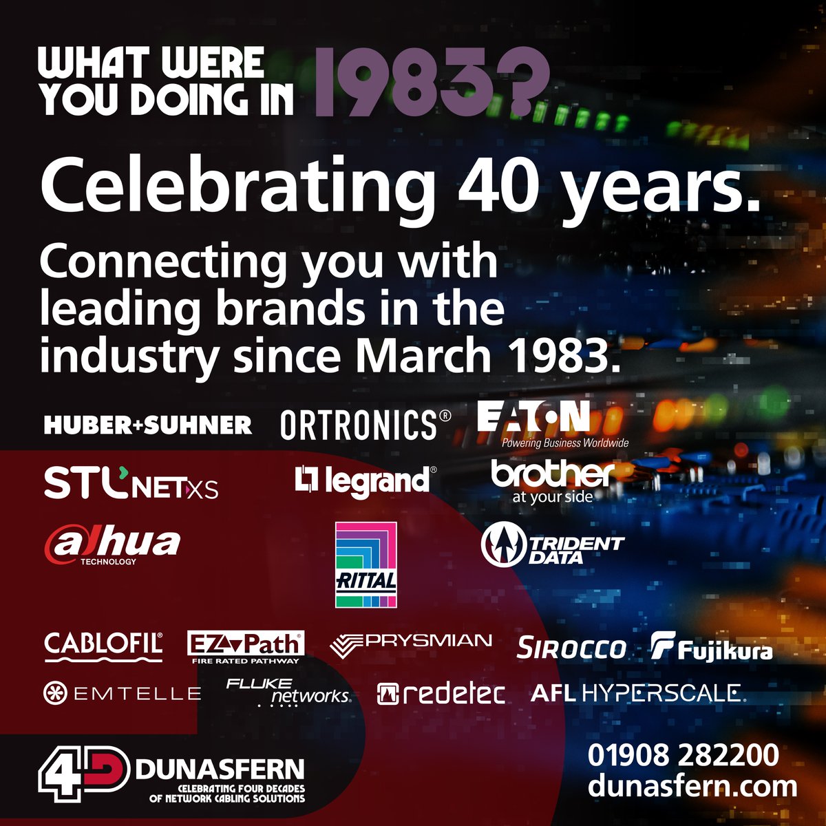 Dunasfern's tweet image. Since 1982, Dunasfern has been connecting the UK market with the industries leading cabling solutions brands, establishing ourselves as one of the leading UK&apos;s leading distributors.

#cablingsolutions #cctv #cabling #cablinginfrastructure #networkcabling  #structuredcabling