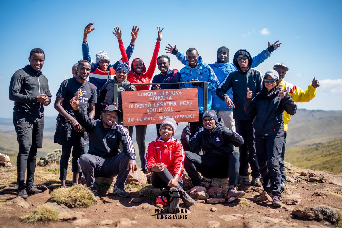 WhistleAfrica's tweet photo. There's nothing that can hold your joy after a successful hike! Its all SMILES when you get to the top of Mount Satima - 4,001 feets Above Sea Level
#hiking #tembeakenya #mountsatima #dragonsteeth #aberdaresnationalpark #youdeserveaholiday https://t.co/vgS98veik6