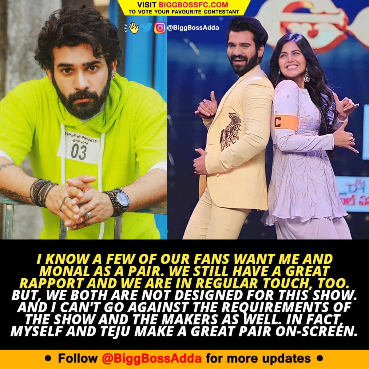 BiggBossAdda's tweet photo. #AkhilSarthak about #MonalGajjar 😍❤️

👁️ @BiggBossAdda #RajShekar #KeerthiBhat #Faima #Rohit #SriSatya #Shrihan #AdiReddy #Revanth #InayaSultana #BiggBossTelugu6 #BiggBoss6Telugu #BiggBossTelugu #BBLiveonHotstar #BiggBossAdda #BiggBossNonStop https://t.co/L6nf6dbWeA