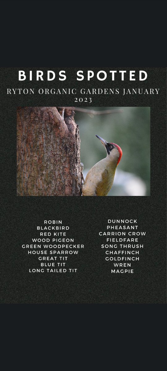 covunigrounds's tweet image. Birds spotted at our Ryton Organic site last month #rspb #birds #wildlife #nature @Natures_Voice