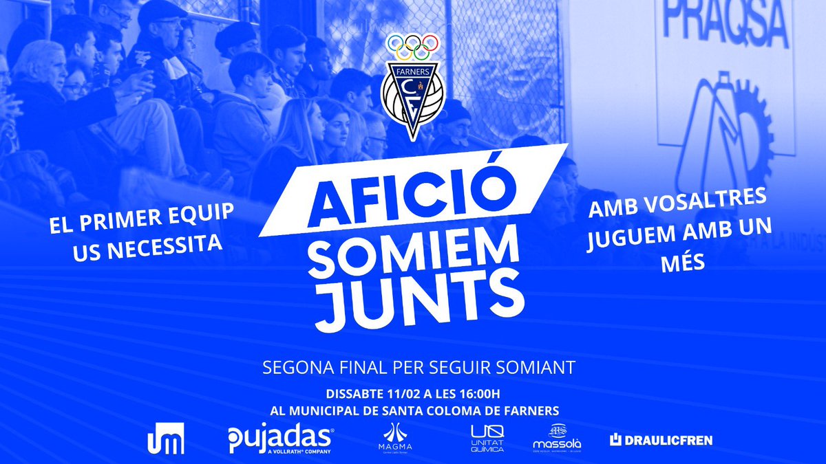 futbolfarners's tweet photo. Al primer equip li queden 3 FINALS per a classificar-se per la fase d'ascens a #1cat. 
Aquest dissabte a les 16h, al Municipal, la primera d'elles contra el @calaguido.
No t'ho perdis!! 💙💪🏻 https://t.co/g0fMO2LglD