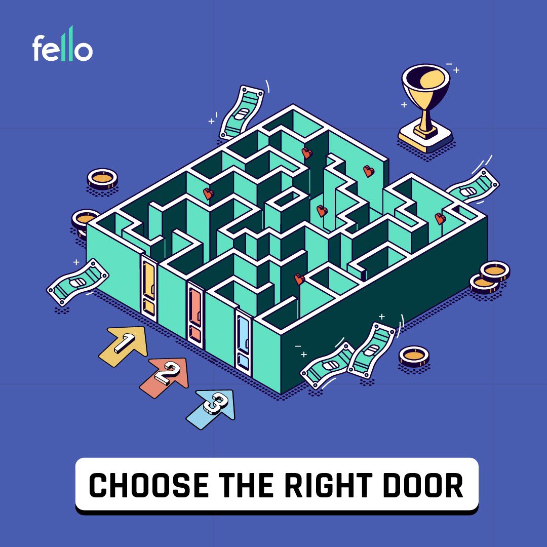 Which do you think is the right door? Tell us in the comments 👇🏻

#fintech #finance #fintechstartup #financestartup #startupindia #startup #gamification #games  #solve #comment #commentbelow #win #save #play #reward #fello #iamafello