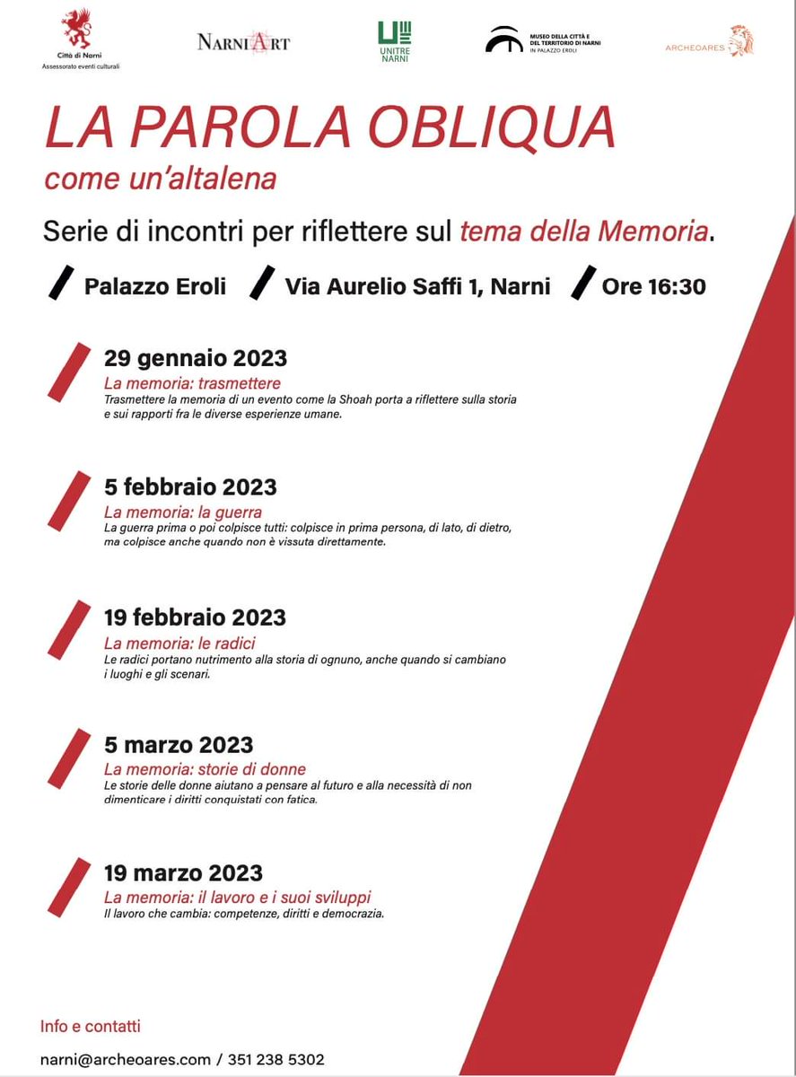 #palazzoeroli #narni #memoria #incontri