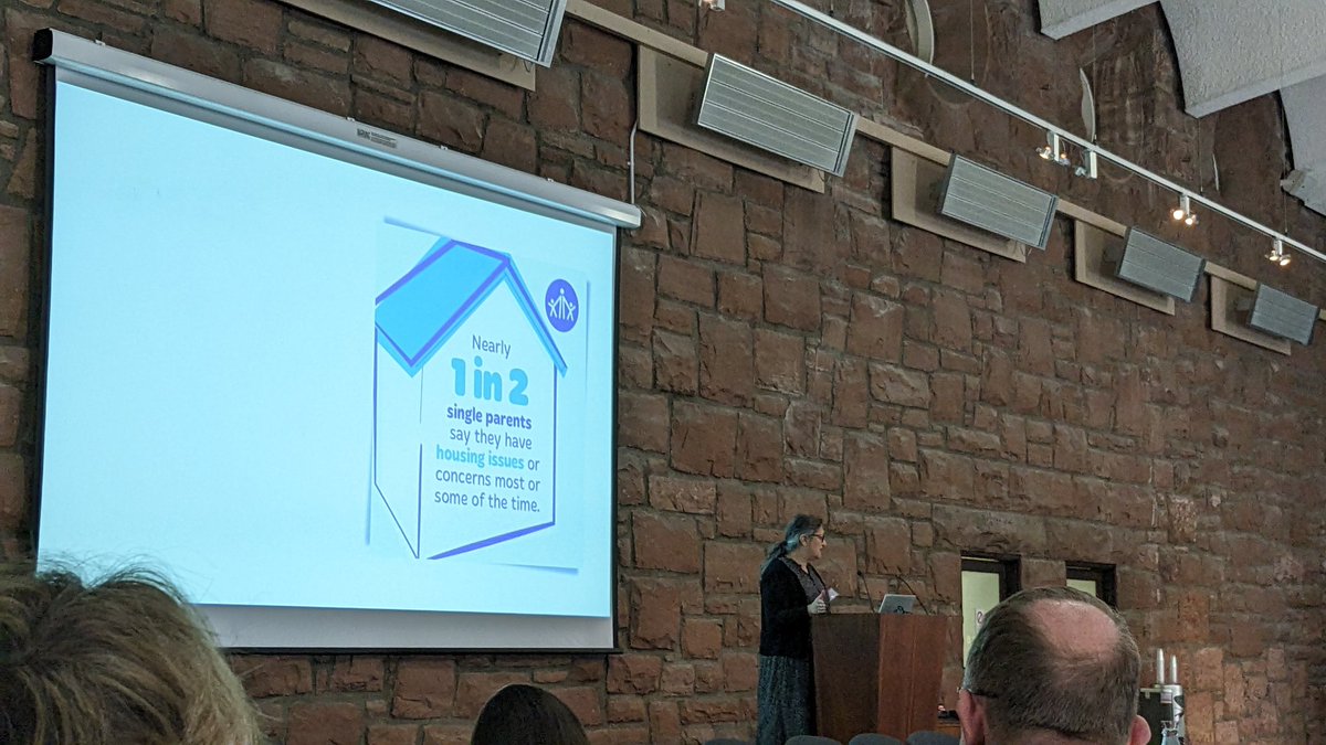DadsRockOrg's tweet photo. Hearing from @OPFS CEO @SatwatR about how nearly 50% of single parent families have housing concerns nearly all the time. At today's Holistic Whole Family support conference. @evoc_edinburgh #policyintopractice https://t.co/0EEIUuwDlp
