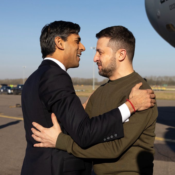 Prime Minister Rishi Sunak and President Zelenskyy of Ukraine.