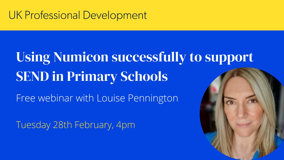 I'm hosting a FREE @OUPPrimary webinar with the fabulous Suzie Prince @AcklamWhin and @Cgibson3101 @BridgeleaSchool. We will be taking about how #Numicon supports #SEND in Primary Schools. We'd love you to join us! Click to register 👇 events.oup.com/oup-edu-global…