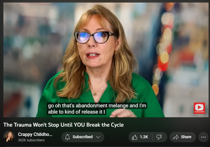 20,552 views  1 Feb 2023
Attraction to Unavailable People: Register for LIVE Feb 14 Webinar: http://bit.ly/3ifhJ8U
Do You Have CPTSD? TAKE THE QUIZ:  http://bit.ly/3GhE65z
FREE COURSE: *The Daily Practice*:  http://bit.ly/3X1BrE0
COACHING: New Programs Open Now: http://bit.ly/3IALonw
Website: http://bit.ly/3CxgkRY
***
A history of abandonment in childhood makes you prone to attach to people who abandon you and worse. But focusing on the REASON for the pattern is an explanation, but not a solution. If your pattern is terrible relationships, you will keep having them until you get the power to live, and the will to change. In this video I respond to a letter from a woman who is in her second abusive marriage; hear my advice to her for how to face what's happening, change her pattern, and salvage her future.
***
LETTERS: Want to submit a question for me to answer in a video? 
Keep it short, not too explicit, relevant for this audience.
http://bit.ly/3VVxqjm

BECOME A MEMBER
Access ALL My