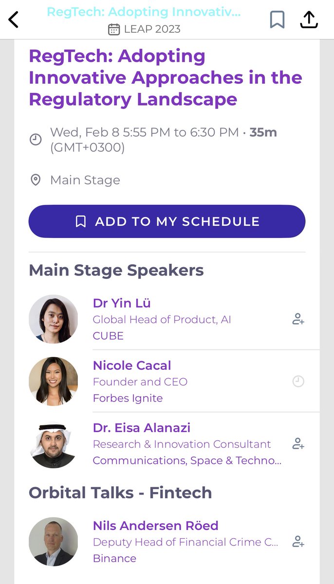 للاسف؛ لن أتمكن من التحدث في جلسة اليوم؛ سيتحدث بدلا مني المبدع الدكتور <a href="/EisaAyed/">عيسى العنزي</a> أحد خبراء RegTech في المنطقة بالإضافة لعدة خبراء دوليين.

لاتفوتكم الجلسة 👌