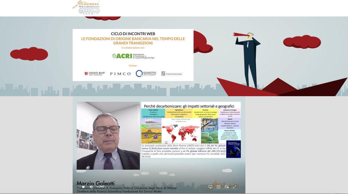 Perché decarbonizzare? <a href="/MarzioGaleotti/">Marzio Galeotti</a>, <a href="/LaStatale/">Università degli Studi di Milano</a> e <a href="/FEEMit/">FEEM</a> illustra a #ConvegnoVirtualeITP gli impatti settoriali e geografici dei cambiamenti climatici