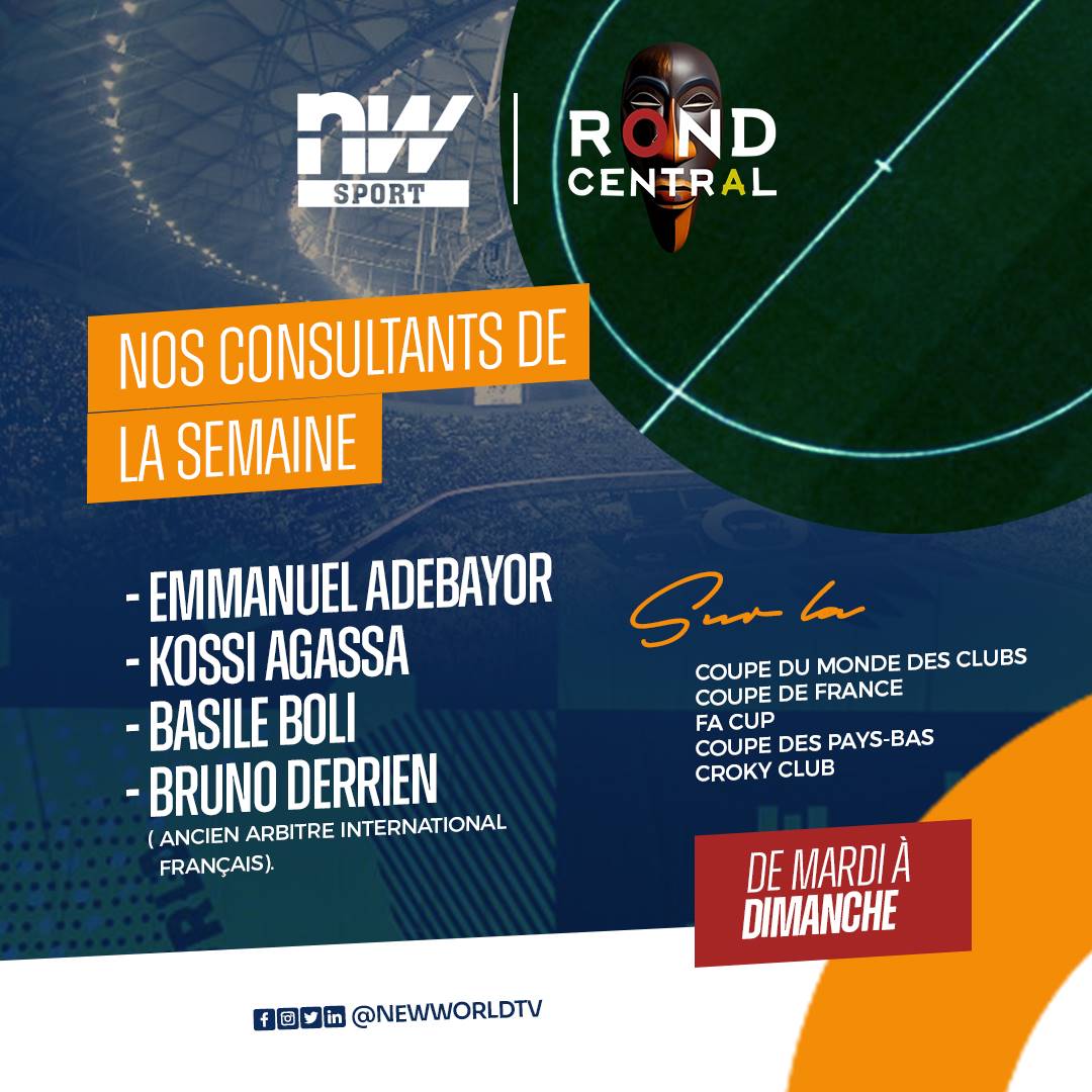 Retrouvez nos consultants sur New World Sport tout au long de cette semaine dans l'émission ROND CENTRAL pour débattre Foot notamment : La Coupe du Monde des Clubs, la Coupe de France, la FA Cup, la Coupe des Pays-Bas, la Croky Cup et bien d'autres...

#newworldtv #team228