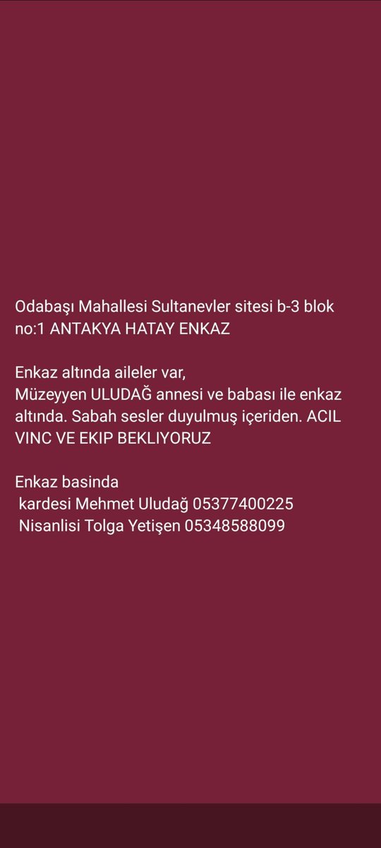 MelihBlgl's tweet photo. @ahbap @DepremDairesi @AFADBaskanlik @OguzhanUgur @Gokhenks #deprem #hatayyardimbekliyor #hataydeprem #antakyahatay https://t.co/QICd3TrwIQ
