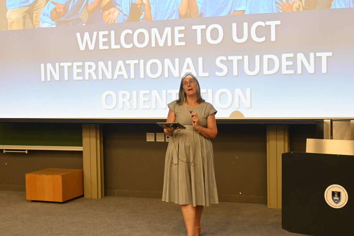 UCTGlobal's tweet photo. Warm welcomes and motivational speeches by UCT's VC Prof Phakeng, DVC Prof Harrison and UCT's International Office Director Dr Johnson at this years 2023 International Student Orientation. #WELCOME #welcometouct #happytohaveyou #internationalstudents #uct2023 https://t.co/KpScNiRfX9