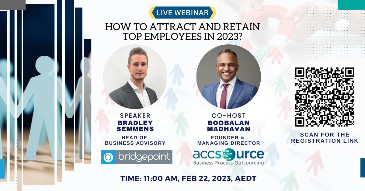 AccSourceGlobal's tweet photo. Are you looking to Attract and Retain Top employees in 2023? Join us for our upcoming webinar on "How to Attract and Retain Top employees in 2023"!
https://t.co/sYSfBg5IIv
#accsource #bridgepoint #livewebinar #webinar #business #talent #topemployees #retaining #toptalents https://t.co/pPNsqUnfgV