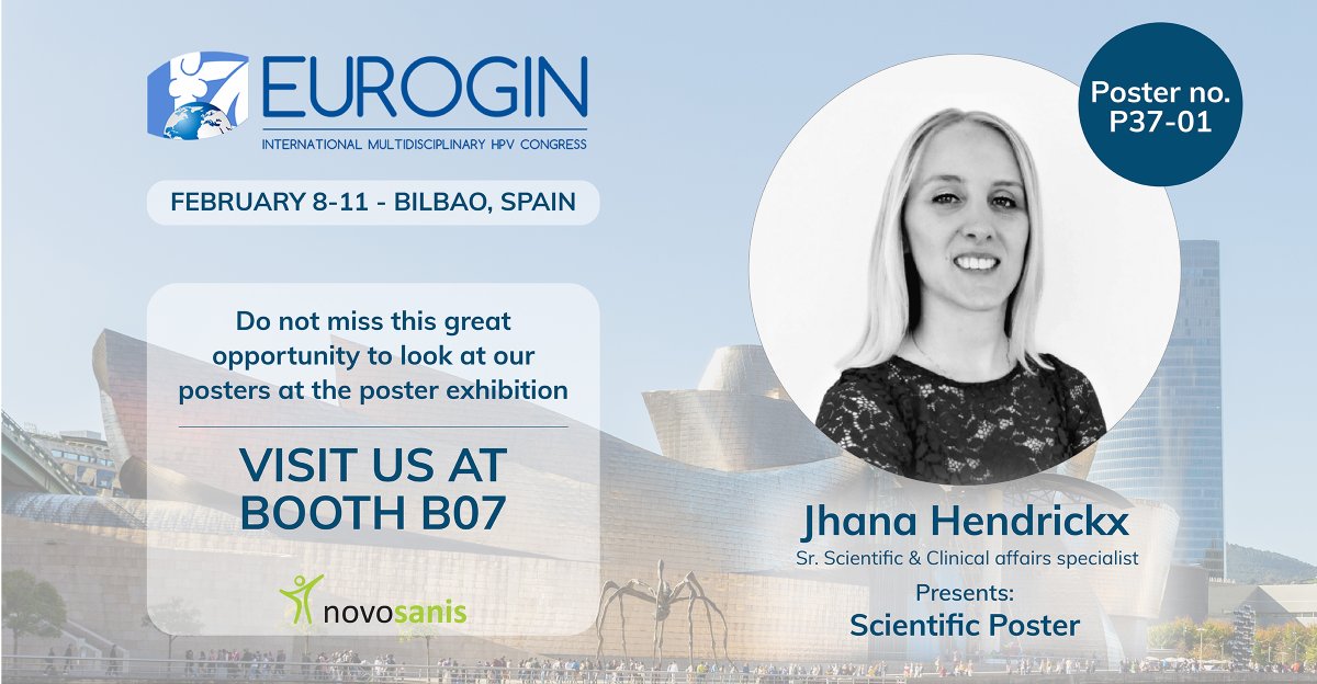 Novosanis's tweet photo. We're at #EUROGIN. Stop by to review our scientific poster:

Jhana Hendrickx - 'Home-based self-sampling of first void urine for hrHPV testing in the CASUS study: Attitudes and preferences from a Belgian colposcopy referral population'. 
(P 37-1)

#HPVConference https://t.co/KTAOE8CHY6