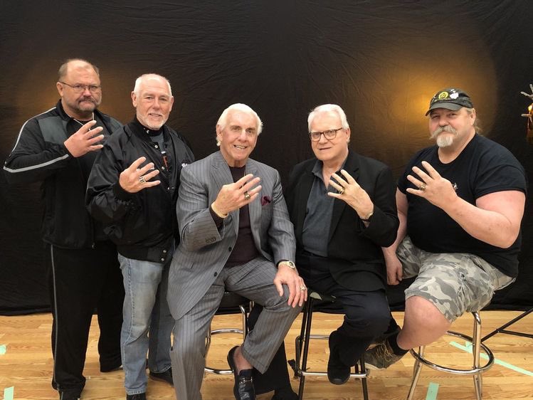 80sWrestling_'s tweet photo. The Four Horsemen Reunite! https://t.co/LZCbC39BVg