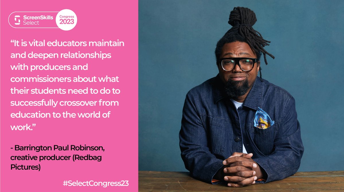 UKScreenSkills's tweet photo. Our first keynote #SelectCongress23 speaker is creative producer, @RedbagPictures, Barrington Paul Robinson. Barrington explains how we must better join industry and education together to benefit both the future of students and the industry. Read more: https://t.co/mxuBEIipRG https://t.co/MKeNSK6UHh
