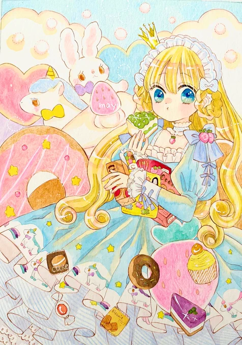 タグ企画 #一次創作絵師拡散フェス03 に参加させて頂きます。  フリルとリボンの似合う女の子を描いています