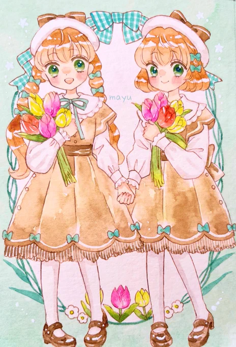 タグ企画 #一次創作絵師拡散フェス03 に参加させて頂きます。  フリルとリボンの似合う女の子を描いています