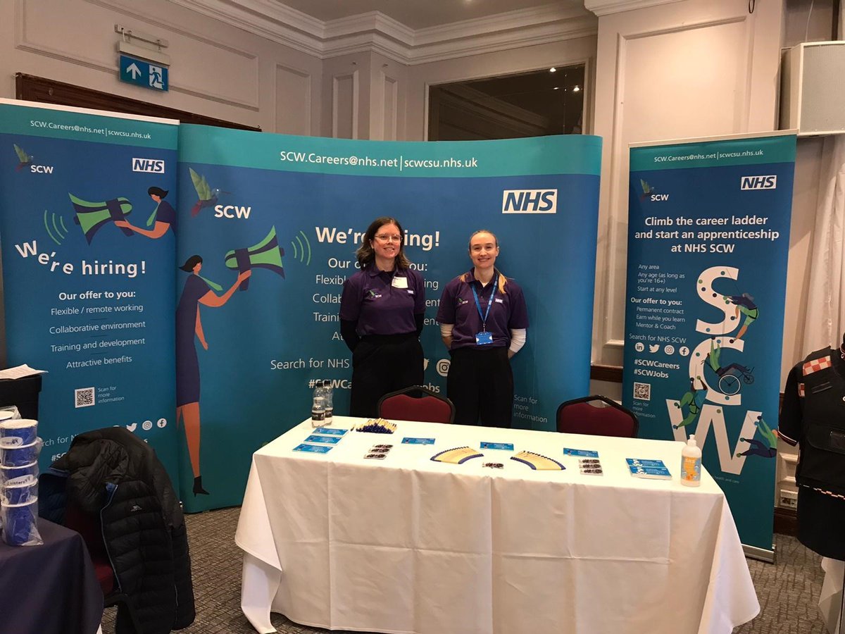 NHSscw's tweet photo. Are you planning to visit the Exeter @UKCareersFair at Mercure Exeter Rougemont Hotel today? Make sure you visit our stand.
We'll be there from 10 am to 2 pm and looking forward show you more about #SCWLife
#NHSjobs #SCWjobs #NationalAppenticeshipWeek https://t.co/Czar4fPxki