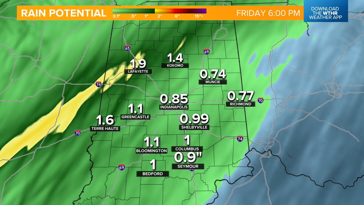 on Twitter "RT ChuckWTHR Rain totals coming in late today