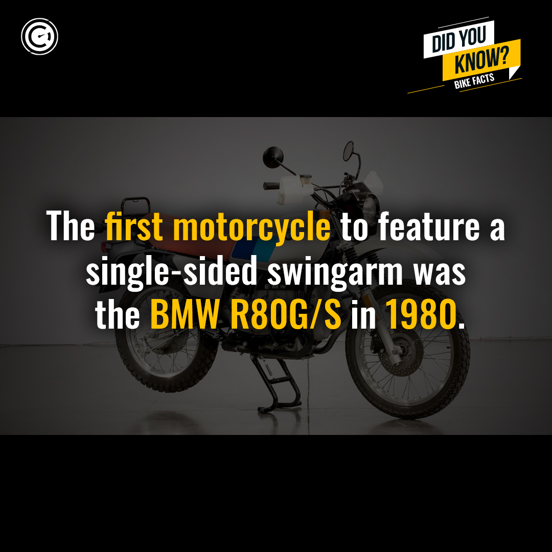 The first motorcycle to feature a single-side swingarm was the BMW R80G/S in 1980