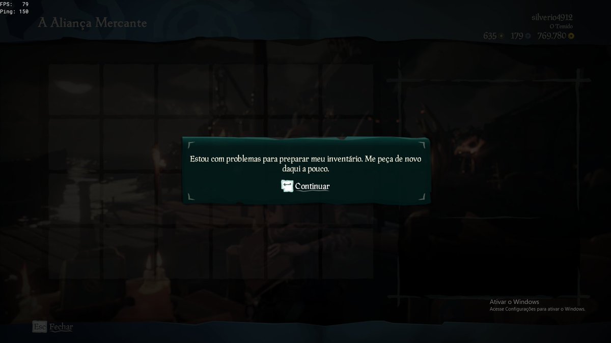 eusouweel's tweet photo. @SeaOfThieves é isso que aparece toda hora, bugando o jogo https://t.co/fXG9305AUo