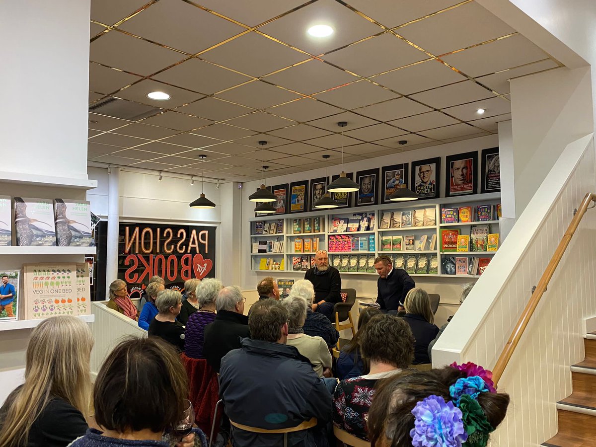 BookaBookshop's tweet image. Loved chatting to the wise and wonderful @MarcHamerauthor in front of a packed bookshop last night about his new book Spring Rain. Our thanks to Marc &amp;amp; everyone who came along! Signed copies instore and online. #SpringRain @HarvillSecker