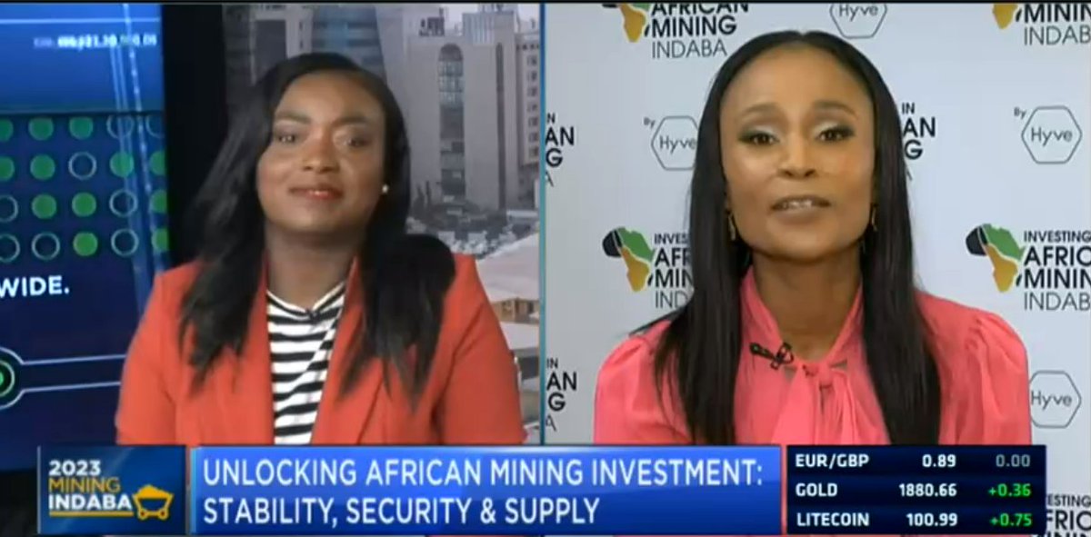 cnbcafrica's tweet photo. [WATCH] Esther Awoniyi discusses unlocking African mining Investment, stability and supply with @cnbcafrica's  @FifiPeters at @MiningIndaba.
#MI23 #MI410 
Watch now: https://t.co/cUkyXy6Y9k https://t.co/Vh55YlVi19
