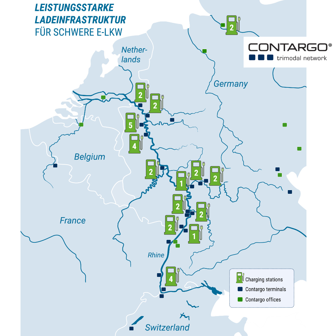 📢 #SBRS wird im Auftrag der #Rhenus Trucking an 14 Standorten der #Contargo 33 Ladepunkte für #E-Lkw einrichten. Das ist der bisher größte Einzelauftrag für private #Ladeinfrastruktur in Deutschland, die das #Container-Hinterlandlogistik-Netzwerk für bald 33 E-Lkw nutzen wird.