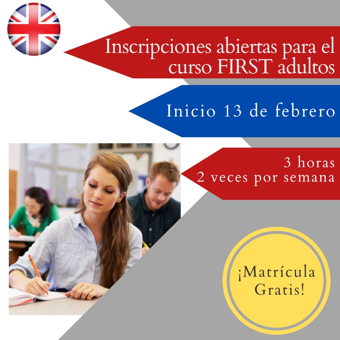 📣Curso de inglés nivel First !
¡Aprovecha este curso para certificar tu nivel de inglés!
➡️Inicio curso 13 febrero 2023
➡️Matrícula gratis ! 
➡️Grupo reducido
👉Pide información: info@academia-moliere.com
☎️648 737 707
#Castelldefels #castelldefelsplatja #castelldefelspueblo