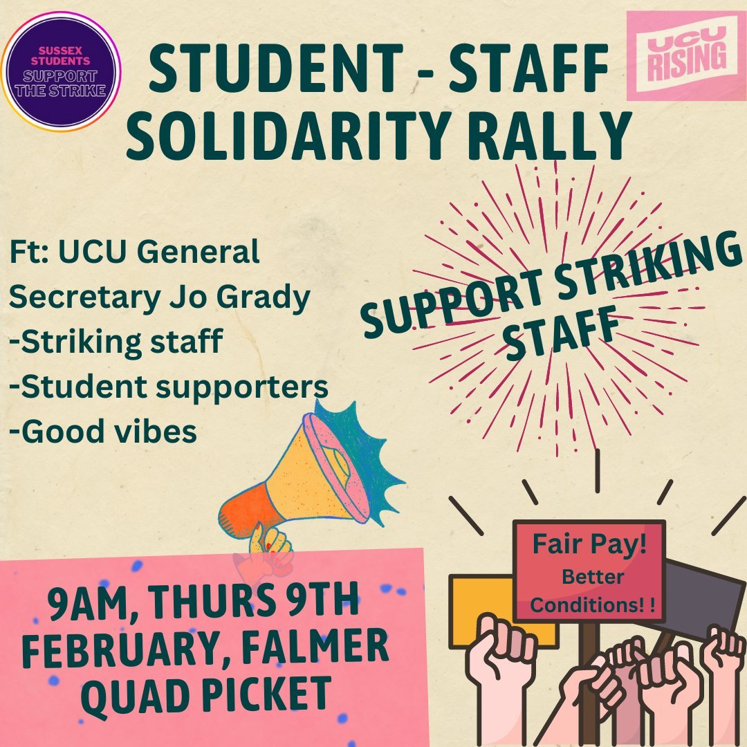 Our student and staff solidarity rally will be 9am on Thursday 9 February. Make sure to get down to campus for this. 
@DrJoGrady will be on the picket speaking to staff and students!
#ucuRISING #USSmess