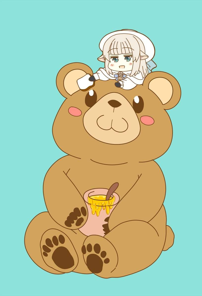 「くまさん、このパンにハチミツを塗ってください!#Merry_at 」|🐑そいる/羊の騎士🐑🕊️のイラスト