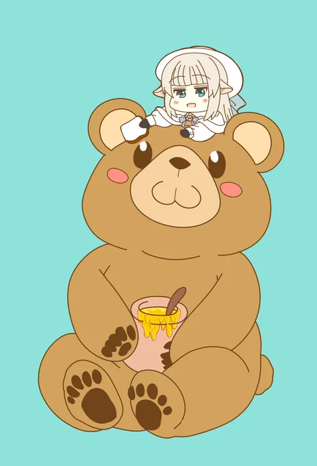 くまさん、このパンにハチミツを塗ってください!#Merry_at 