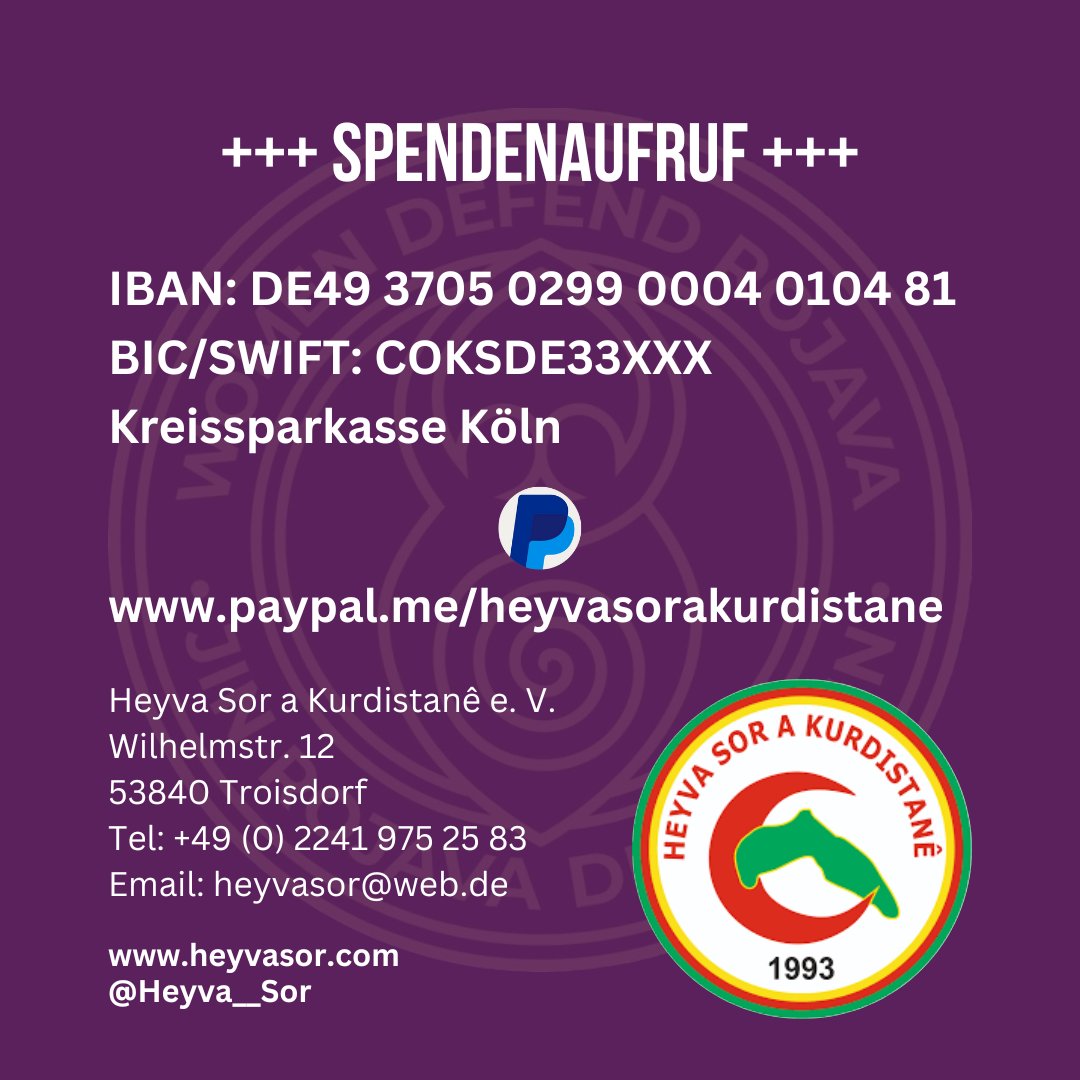 WomenDefendRoj1's tweet image. +++ Dringender Spendenaufruf +++
Wer sicher sein will, dass das Geld vor Ort ankommt 
➡️ an @Heyva__Sor spenden!
Jede Hilfe wird benötigt! 
#earthquake #turkey #kurdistan