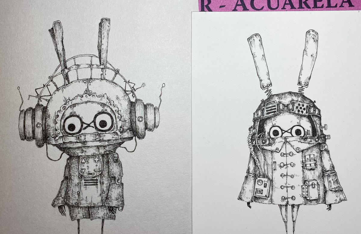 色をつけるか悩んでいるうさぎたち。 