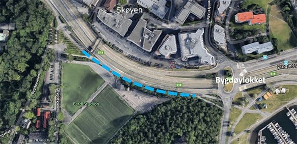 Kjafsolf's tweet photo. Det skjer mye på #Frognerstranda nå, vinterdvalende syklister vil nok bli overrasket. Det er omkjøring ved Filipstad - bygging av ny overgang ved rundkjøringa er i gang, snart slipper vi å kjøre i feil kjøreretning i rundkjøringen. #Bygdøylokket-her er det omkjøring via fotballbn https://t.co/ynyUs6FP4e