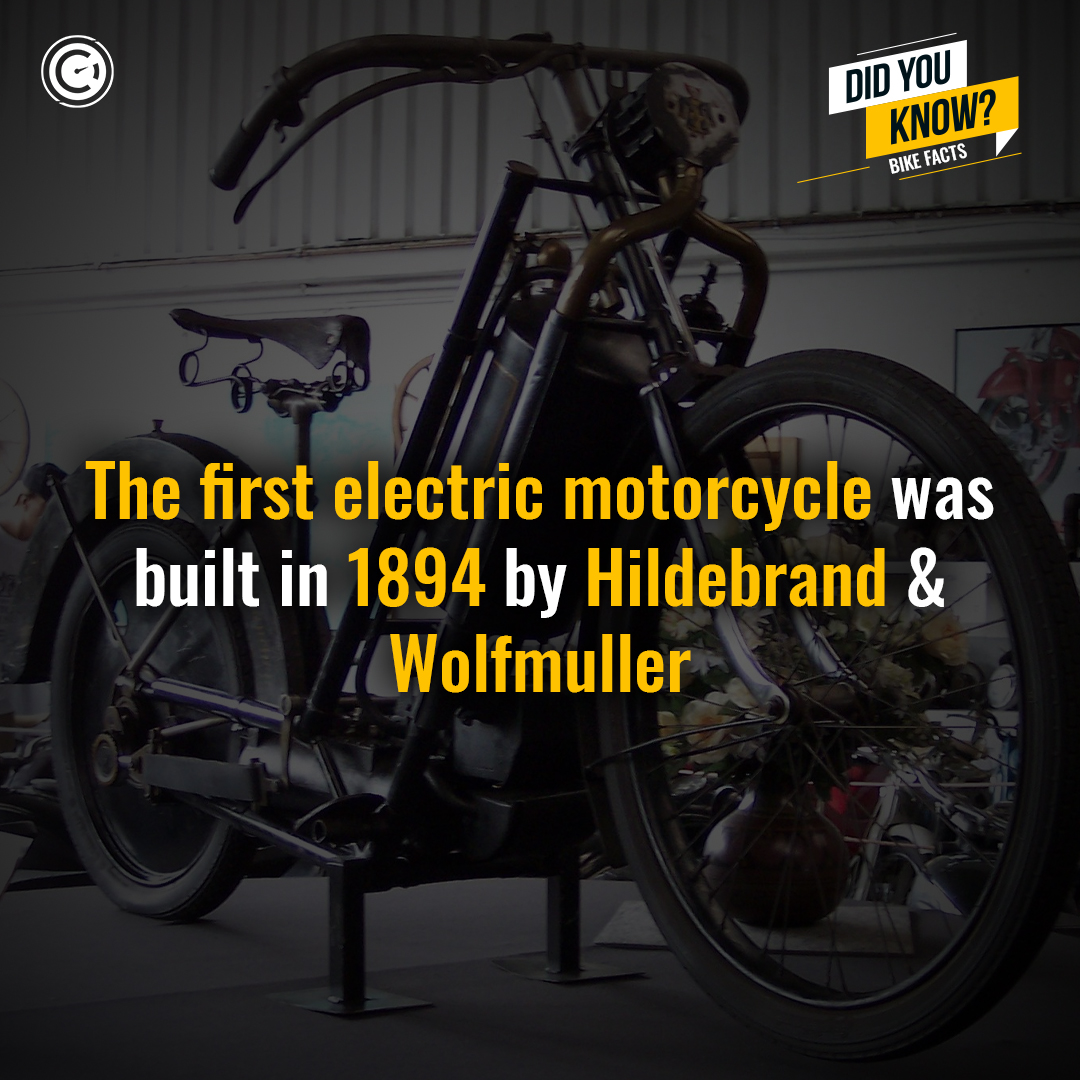 The First electric motorcycle was built in 1894 by Hilderbrand &amp; Wolfmuller